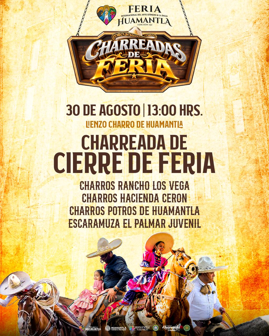 Charreada de cierre de feria celebrará la tradición y el orgullo huamantleco